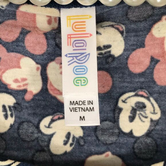 LuLaRoe High Low Tunic Blouse Top Disney Mickey Mouse Scoop Neck Blue Size M - Picture 5 of 7